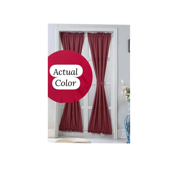 Blackout Thermal Panels French Door Curtains Apple Red, 25x72-Inches, 2 - Picture 1 of 5